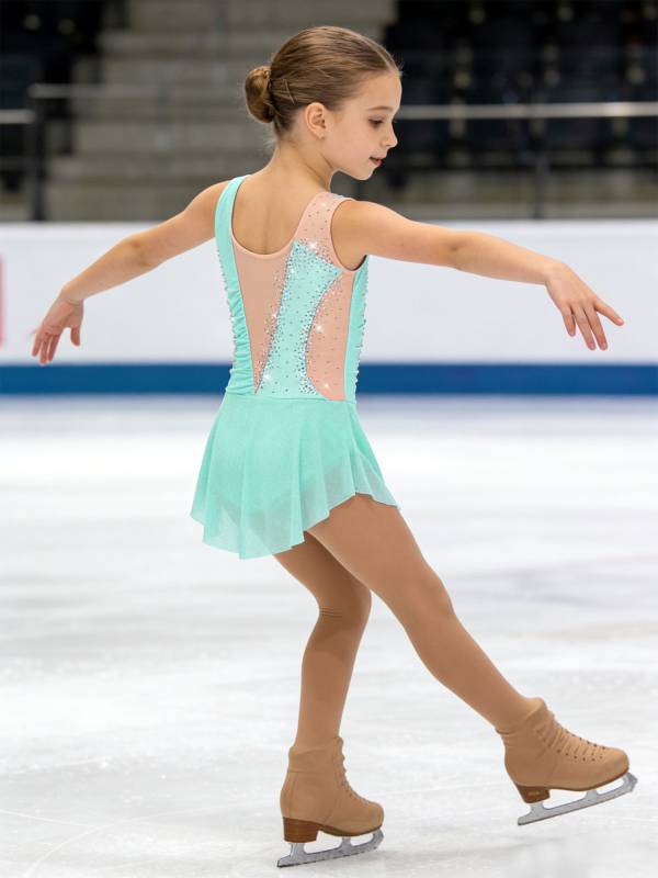 Girls Sparkly Rhinestone Sleeveless Figure Ice Skating Dress thumb