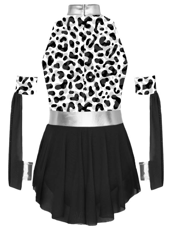 Kids Prehistoric Cave Costume Set Leopard Print Dress with Oversleeves thumb
