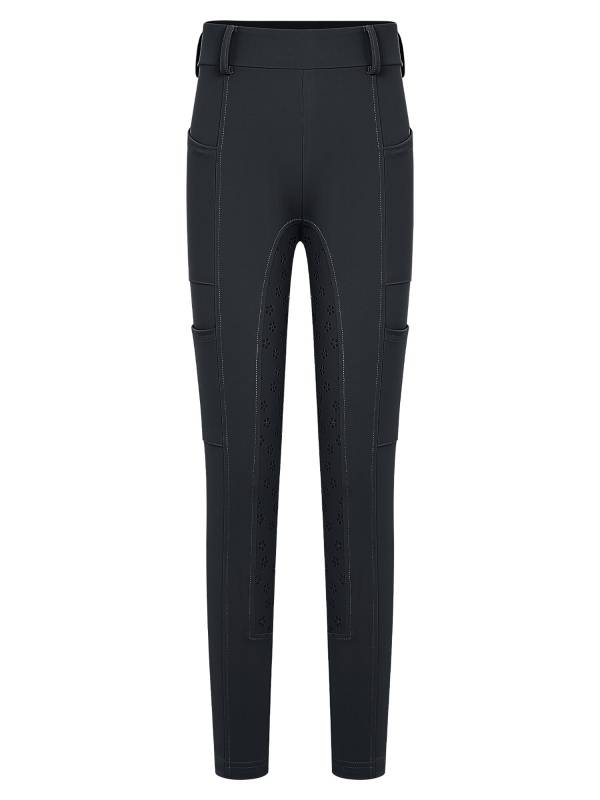 Kids Equestrian Full Seat Breeches Anti-Slip Riding Leggings with Multi-Pocket thumb