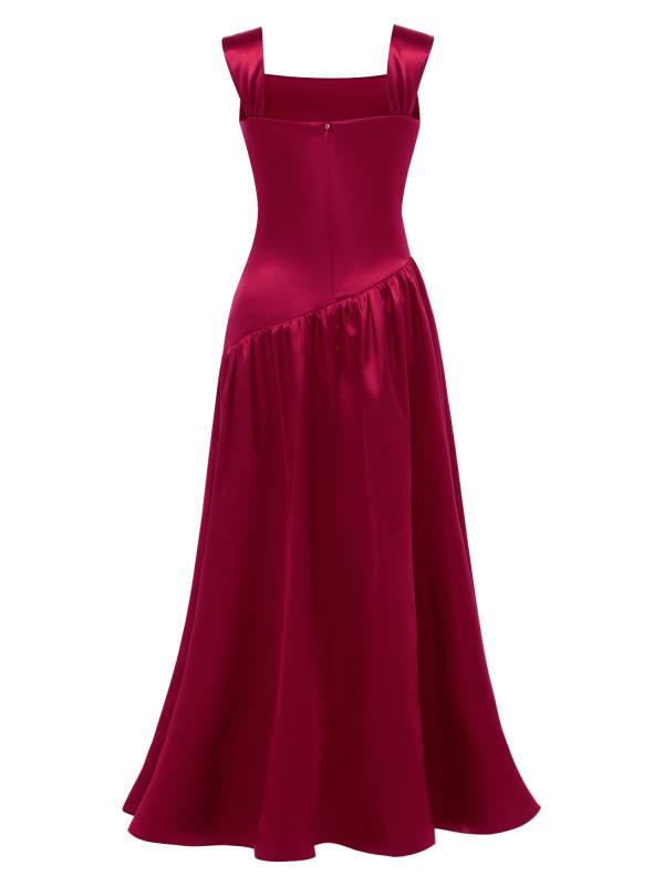 Girls Elegant Satiny Party Gown Flower Girl Dress for Wedding & Baptism thumb
