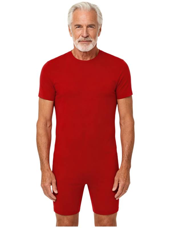 Adults Unisex Anti-strip Adaptive Jumpsuit Short Sleeve Back Zipper Rompers thumb