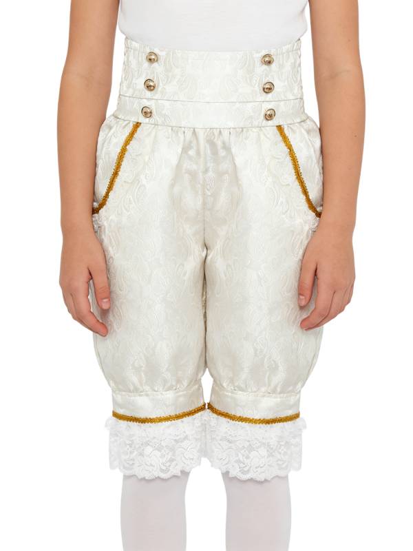 Girls Bloomers High Waist Pantaloons Retro Pants Side Pockets Bottoms Jacquard thumb