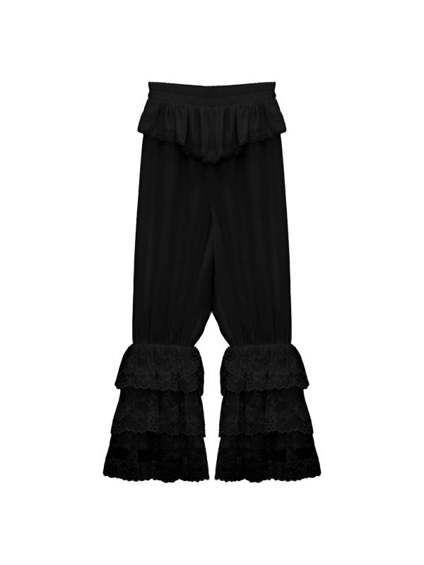 Kids Girls Long Pants Fancy Dress Bloomer Soft Lightweight Pantaloons Cosplay thumb