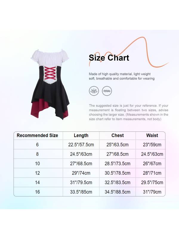 Girls Medieval Renaissance Dress Vintage Halloween Carnival Costume thumb