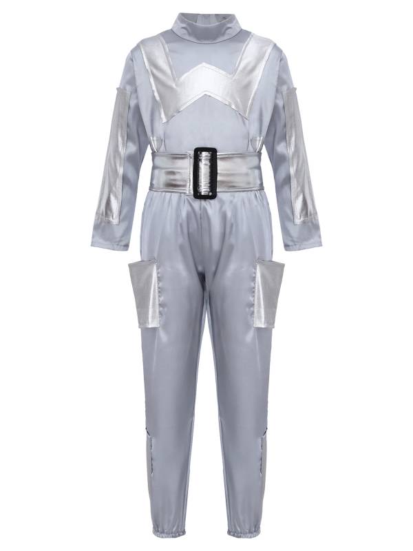 Girls' Alien Costume Shiny Outfits Uniform Astronaut Festival Dress Up Kids Top thumb