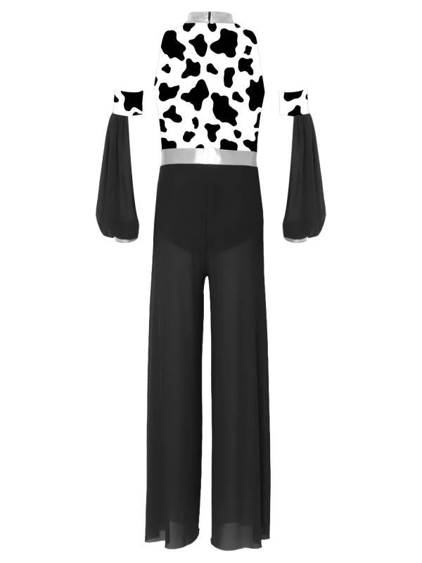 Kids Girls Cave Costumes Dancewear Jumpsuit Dress-Up Romper Design Patchwork thumb
