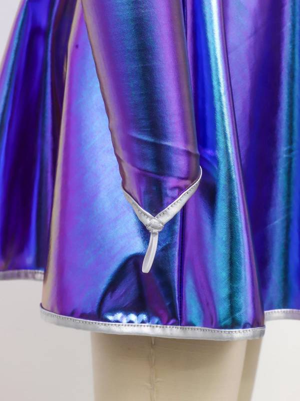 Girls Metallic Long Sleeve Alien A-Line Dress Robot Costume for Halloween Party thumb
