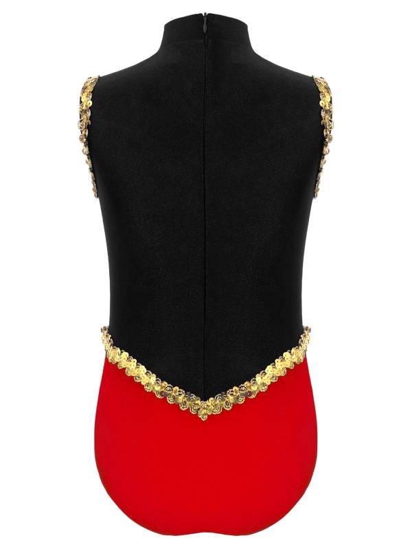 Kids Girls Leotard Performance Bodysuit Carnival Ringmaster Circus Cosplay Show thumb