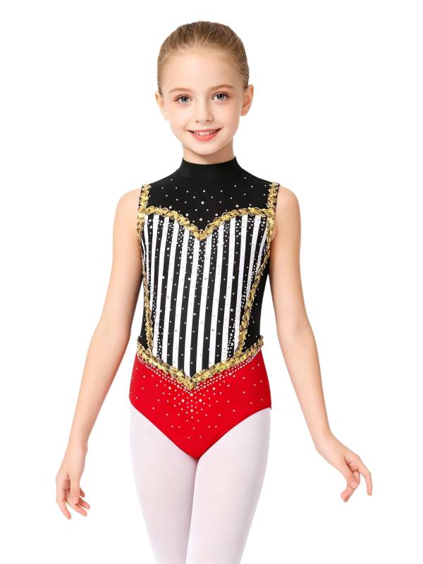 Kids Girls Leotard Performance Bodysuit Carnival Ringmaster Circus Cosplay Show thumb