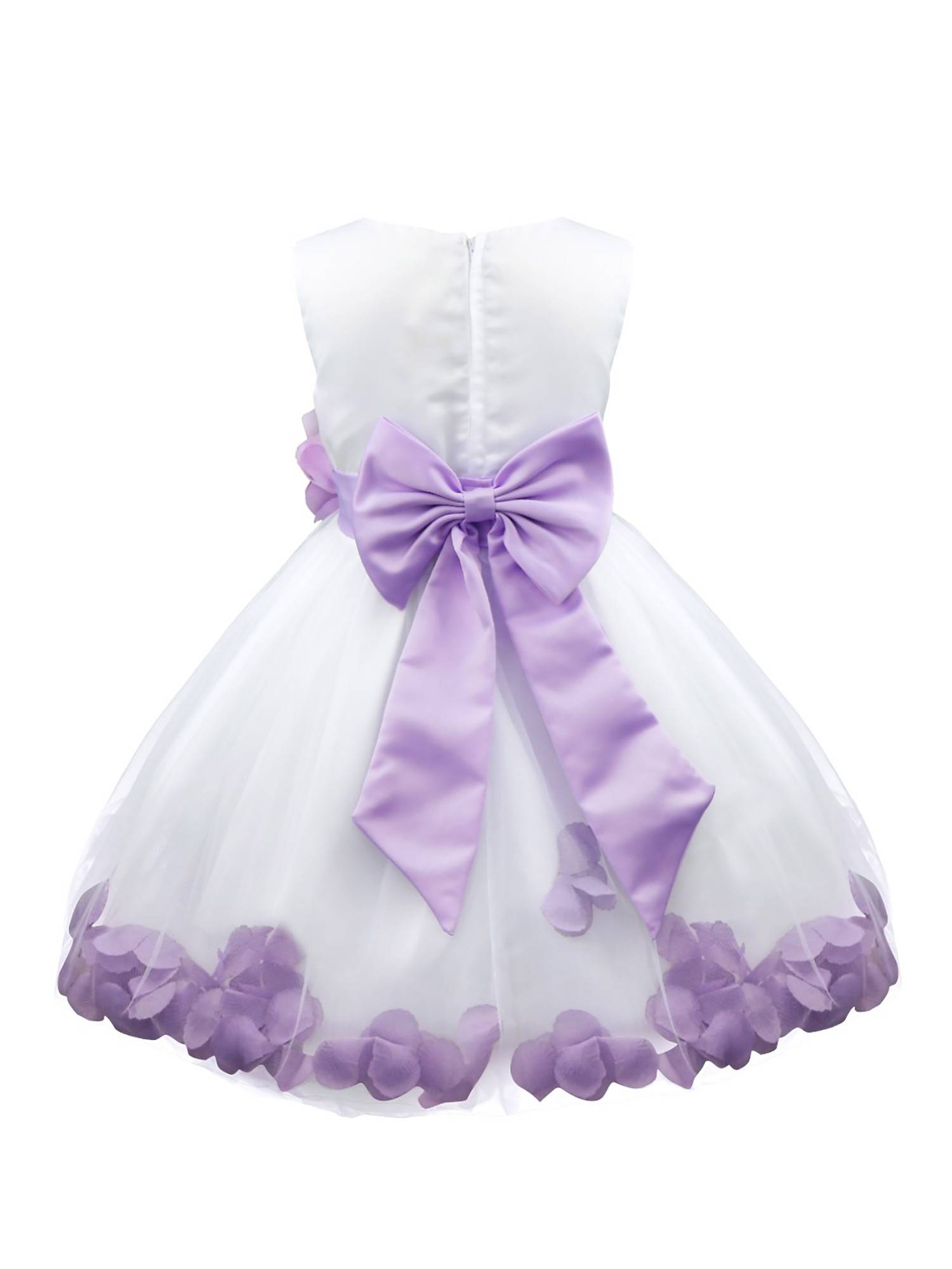 Kids Girls Flower Petals Tulle Ball Gown Flower Girls Dress