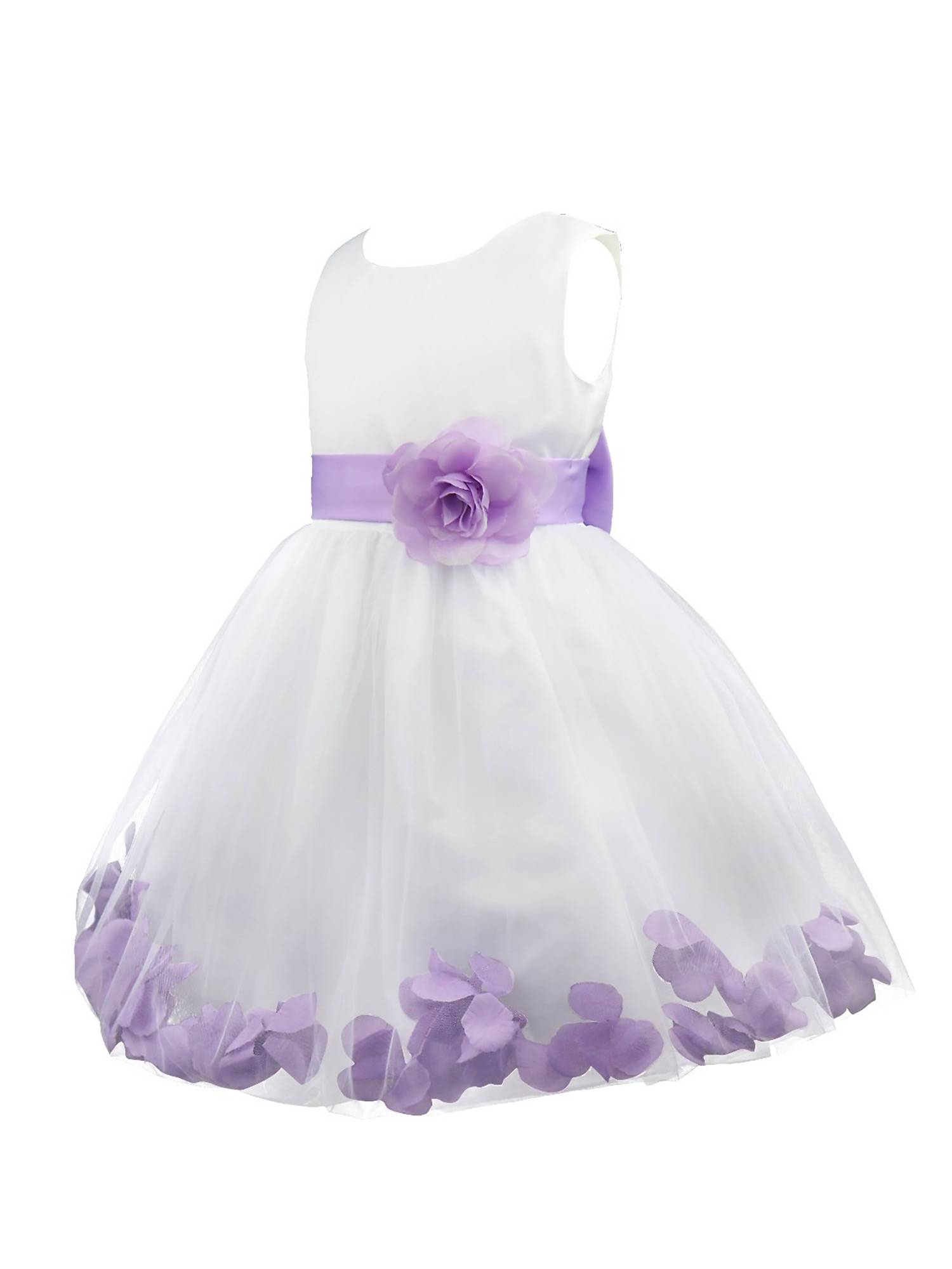 Kids Girls Flower Petals Tulle Ball Gown Flower Girls Dress