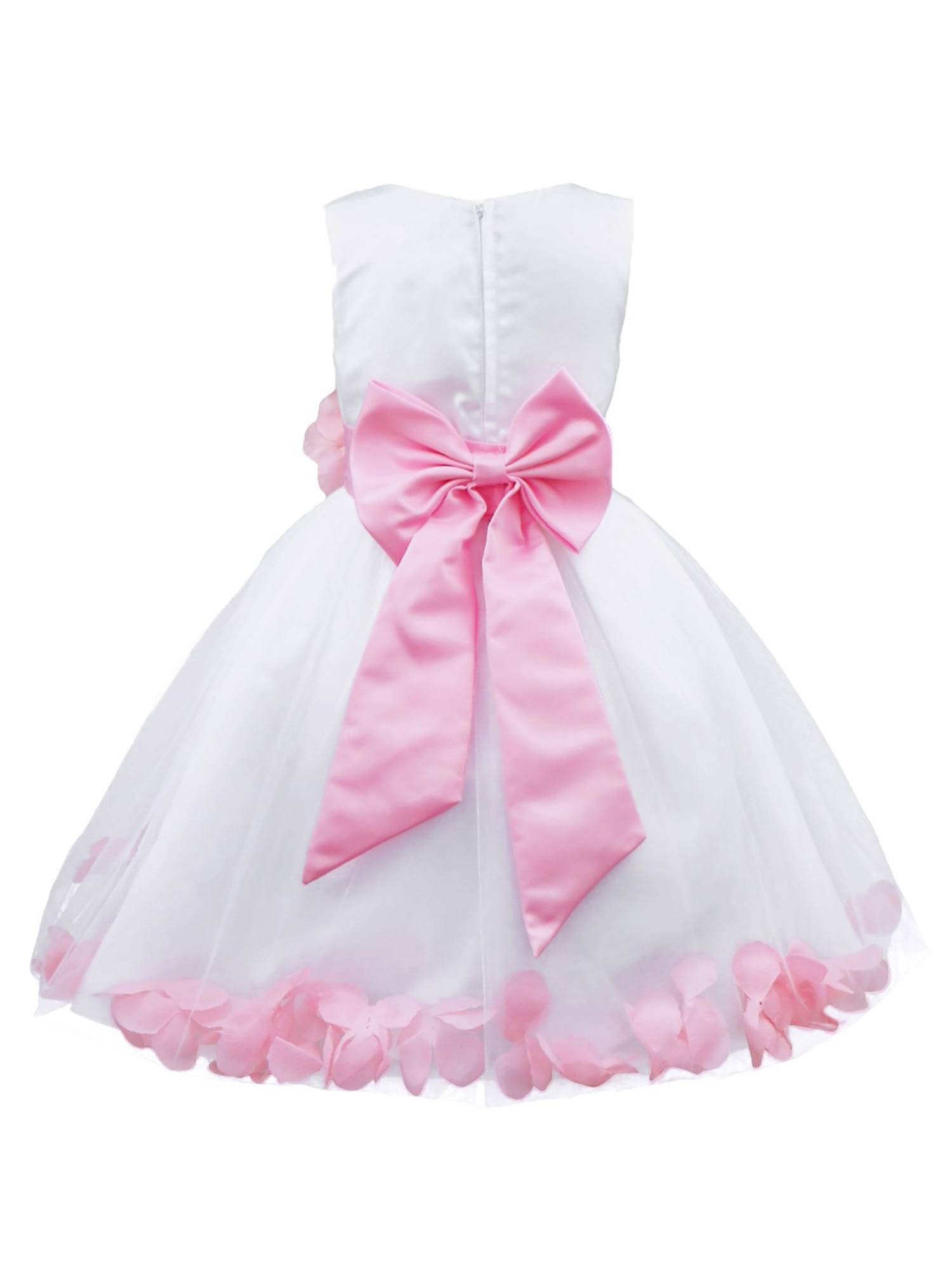 Kids Girls Flower Petals Tulle Ball Gown Flower Girls Dress