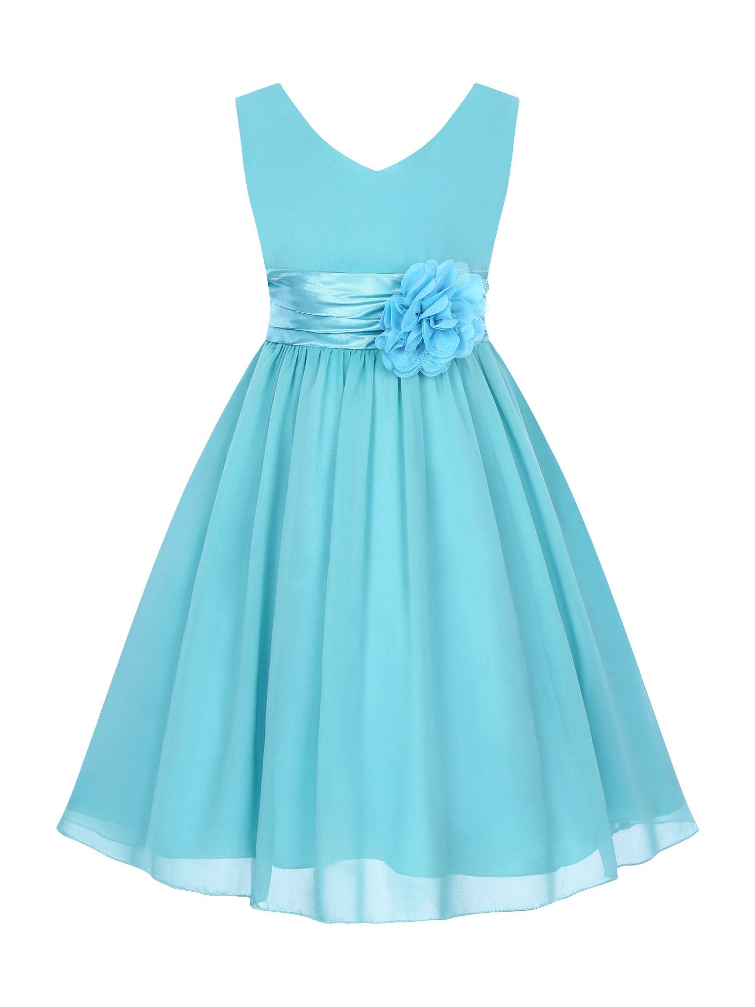 Toddler/Kids Girls Flower and Bowknot Ball Gown Chiffon Dress