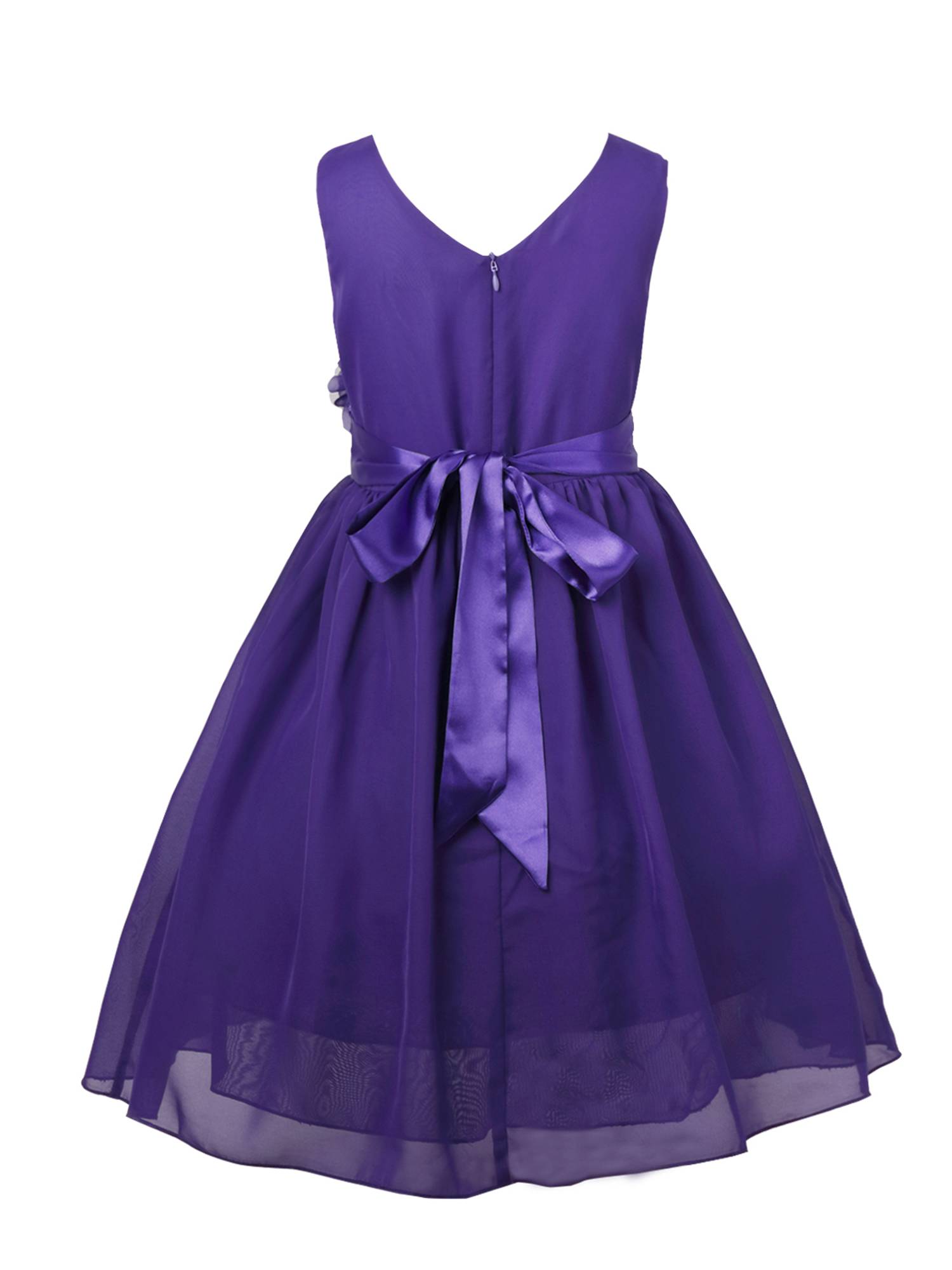 Toddler/Kids Girls Flower and Bowknot Ball Gown Chiffon Dress