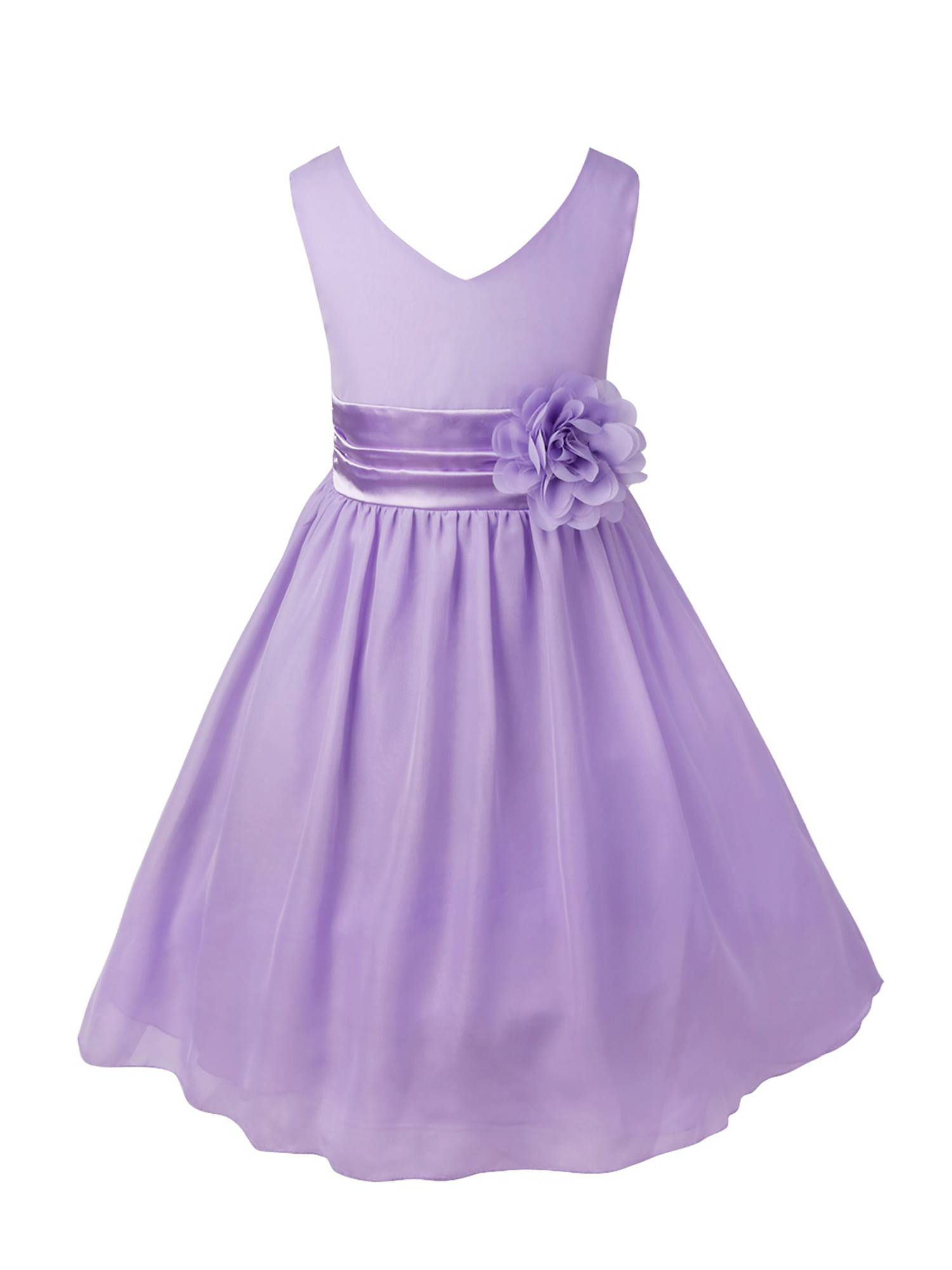 Toddler/Kids Girls Flower and Bowknot Ball Gown Chiffon Dress