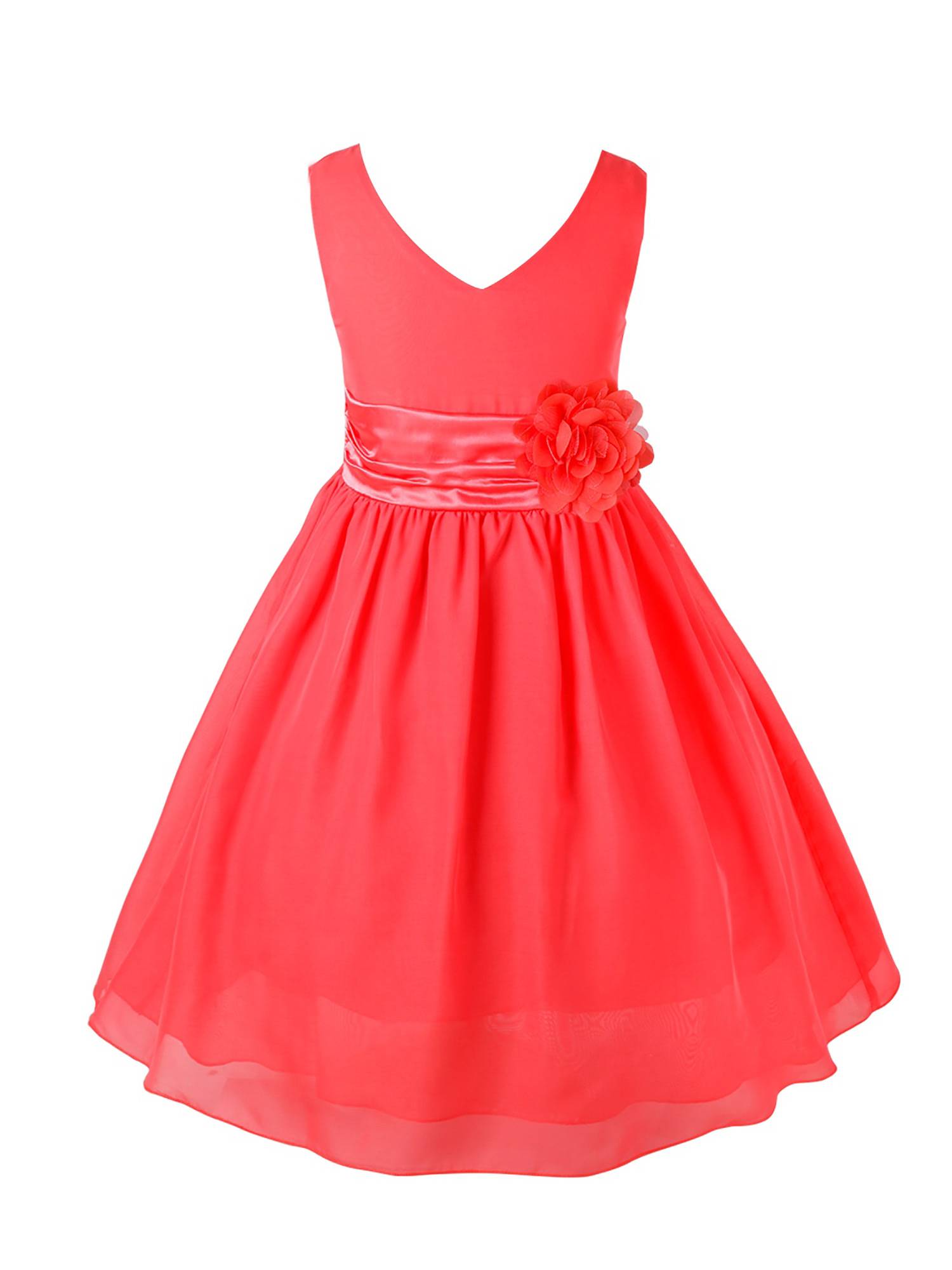 Toddler/Kids Girls Flower and Bowknot Ball Gown Chiffon Dress