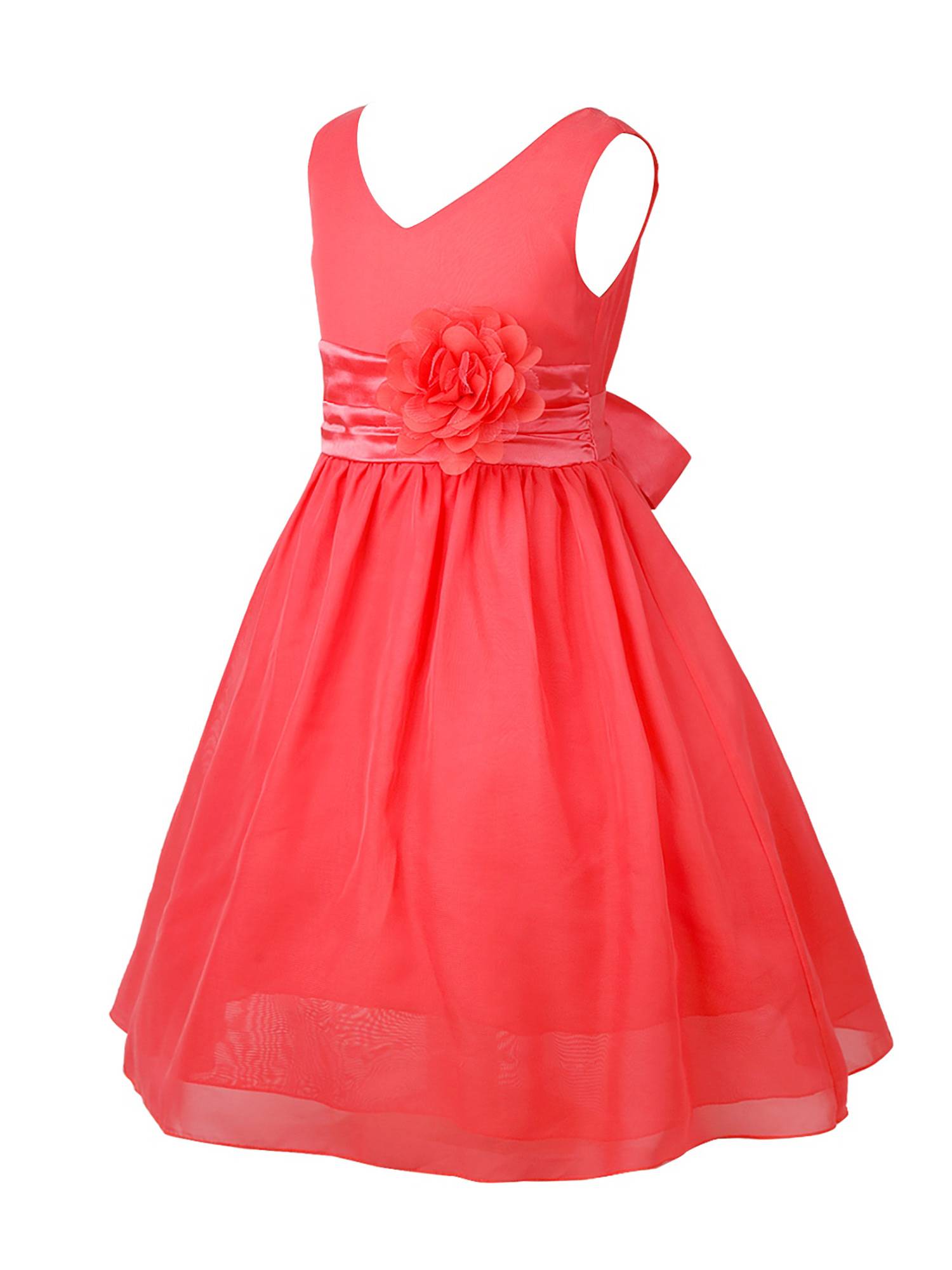 Toddler/Kids Girls Flower and Bowknot Ball Gown Chiffon Dress