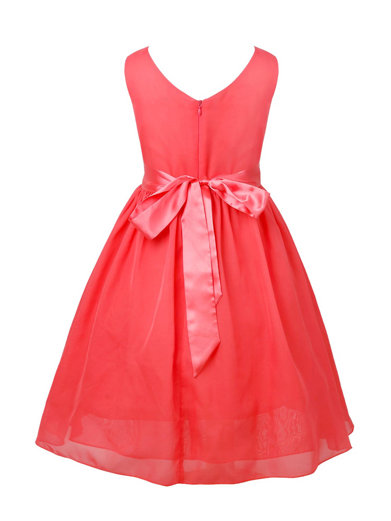 Toddler/Kids Girls Flower and Bowknot Ball Gown Chiffon Dress