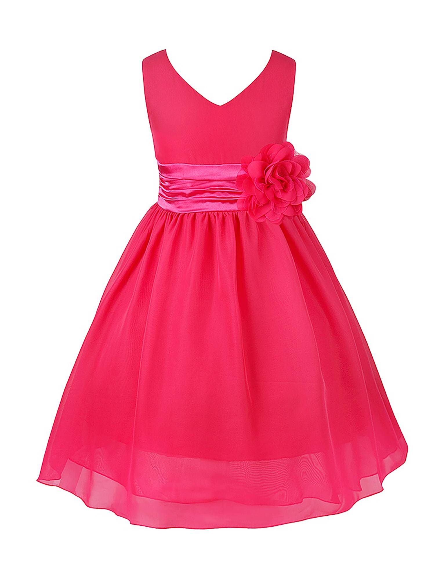 Toddler/Kids Girls Flower and Bowknot Ball Gown Chiffon Dress