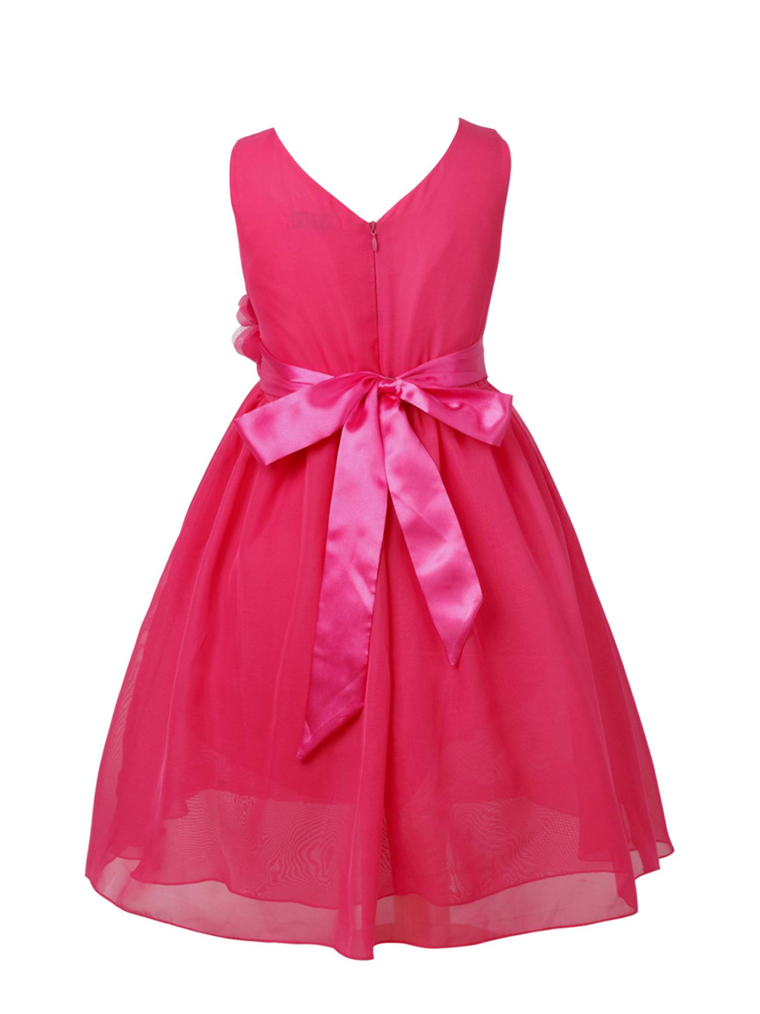 Toddler/Kids Girls Flower and Bowknot Ball Gown Chiffon Dress