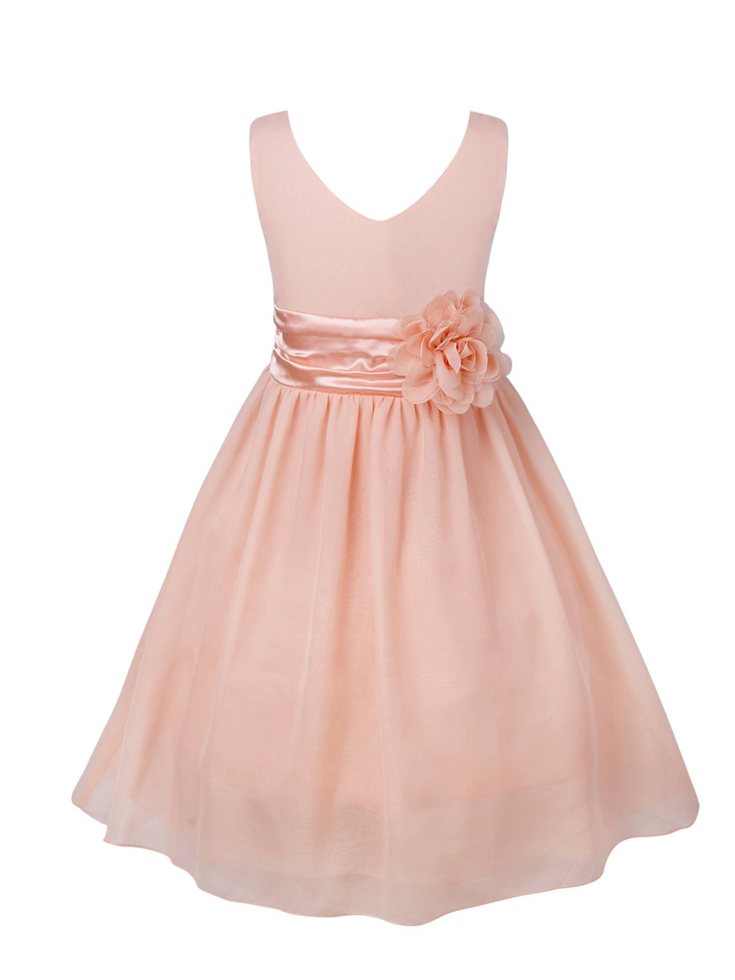 Toddler/Kids Girls Flower and Bowknot Ball Gown Chiffon Dress