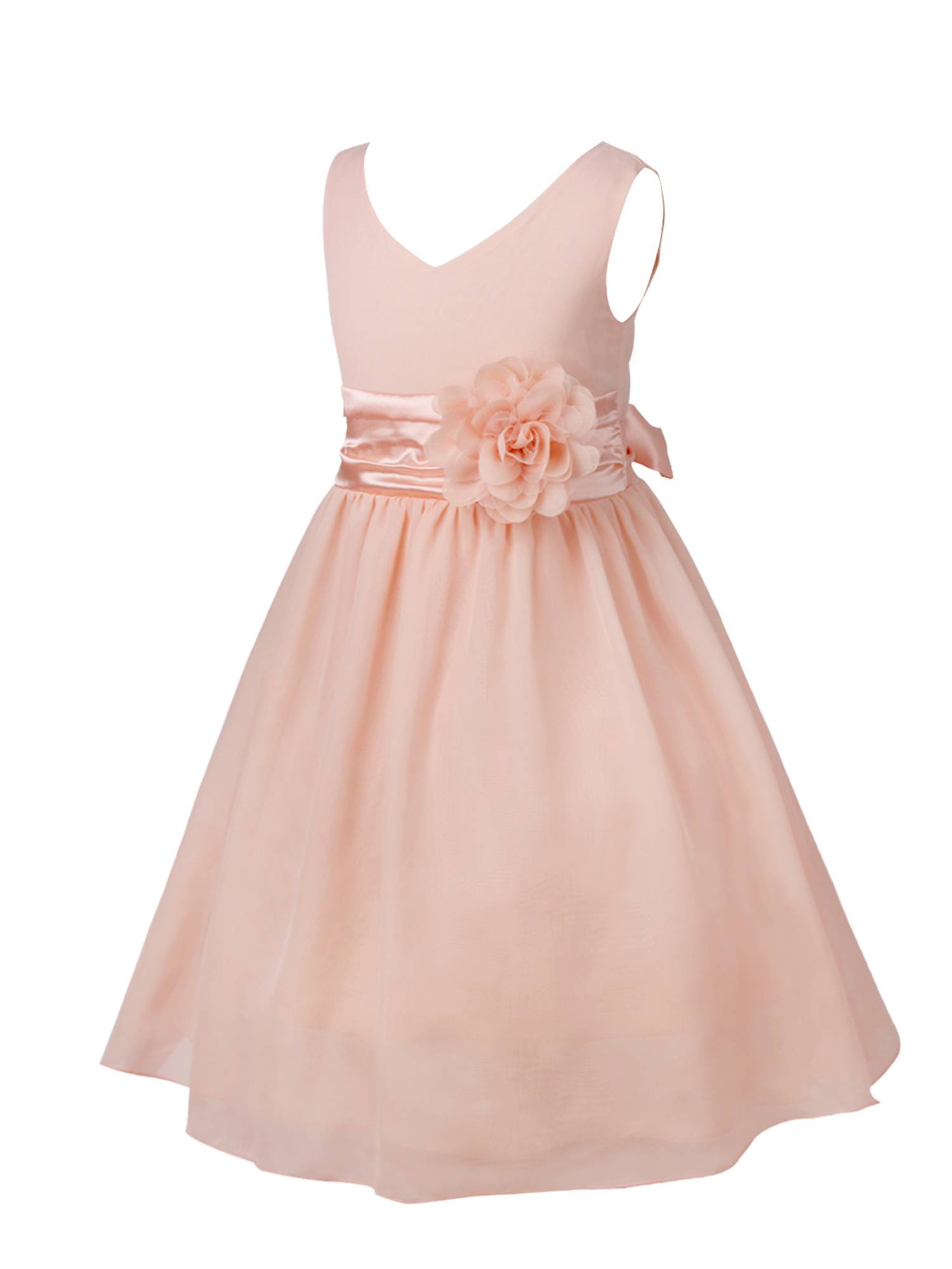 Toddler/Kids Girls Flower and Bowknot Ball Gown Chiffon Dress