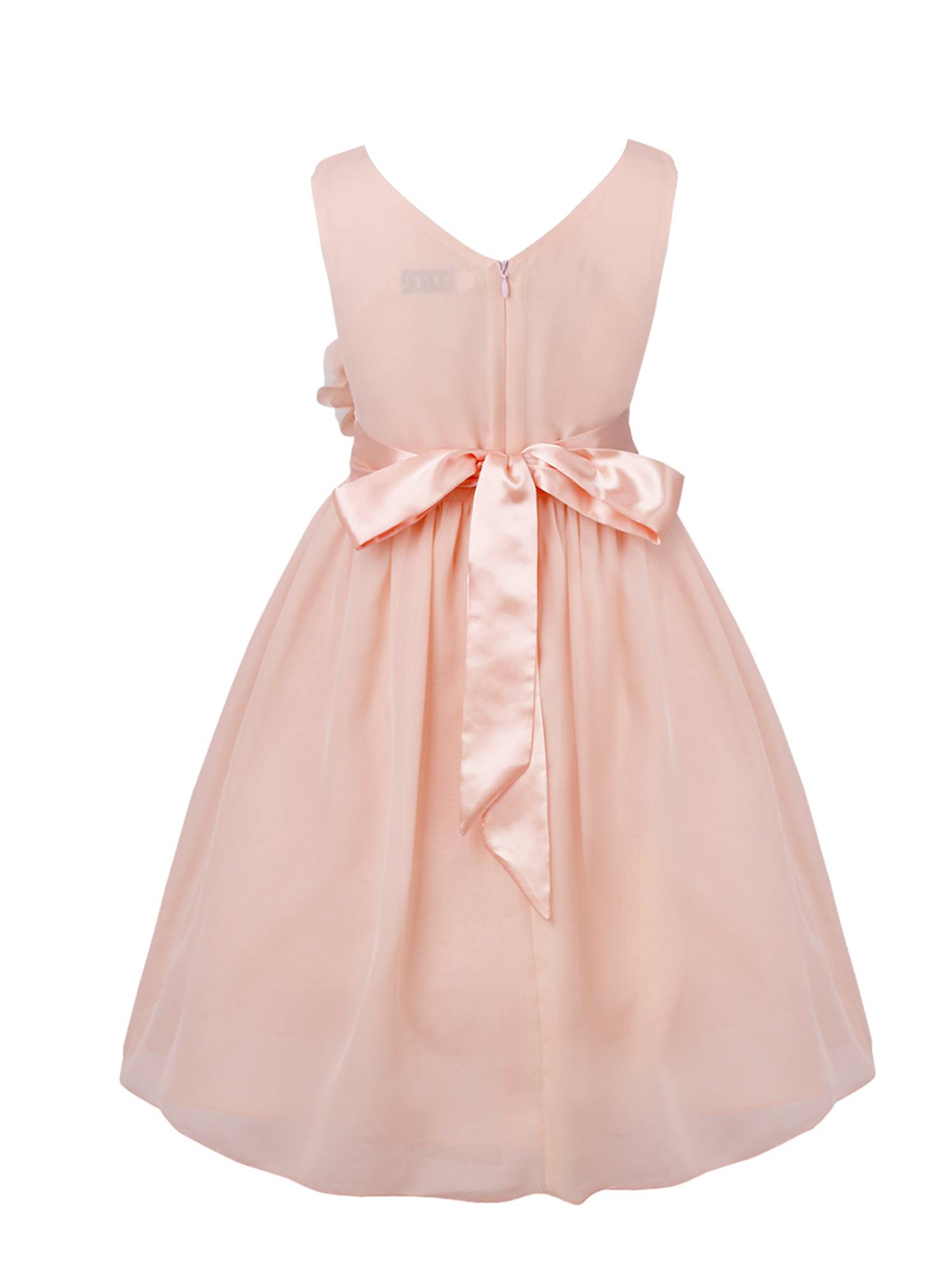 Toddler/Kids Girls Flower and Bowknot Ball Gown Chiffon Dress