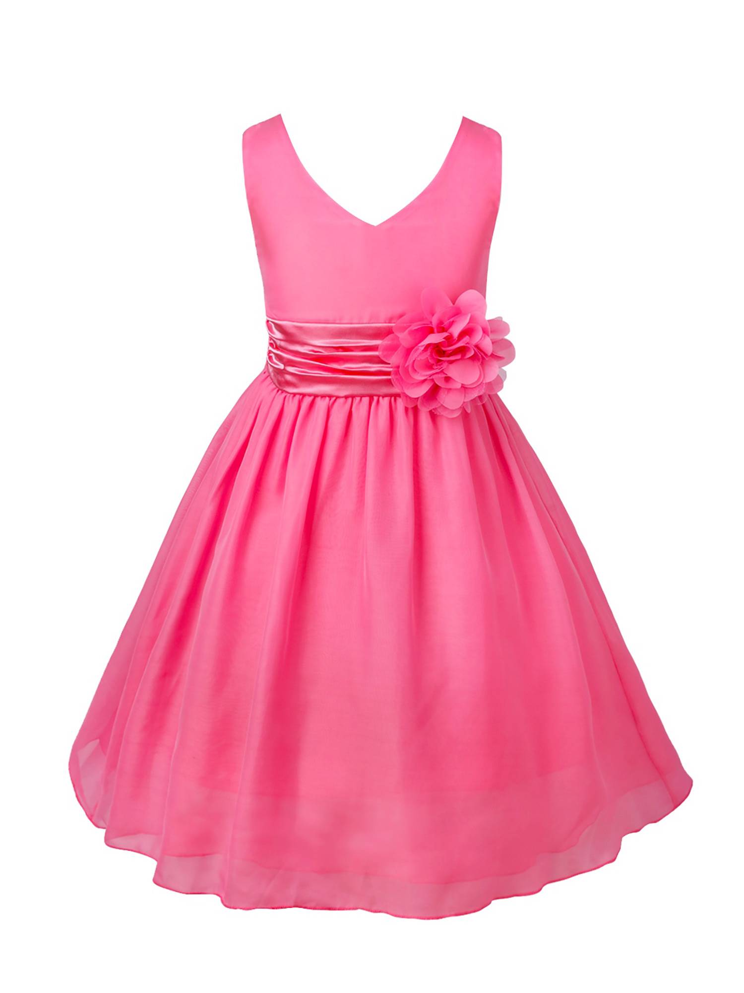 Toddler/Kids Girls Flower and Bowknot Ball Gown Chiffon Dress