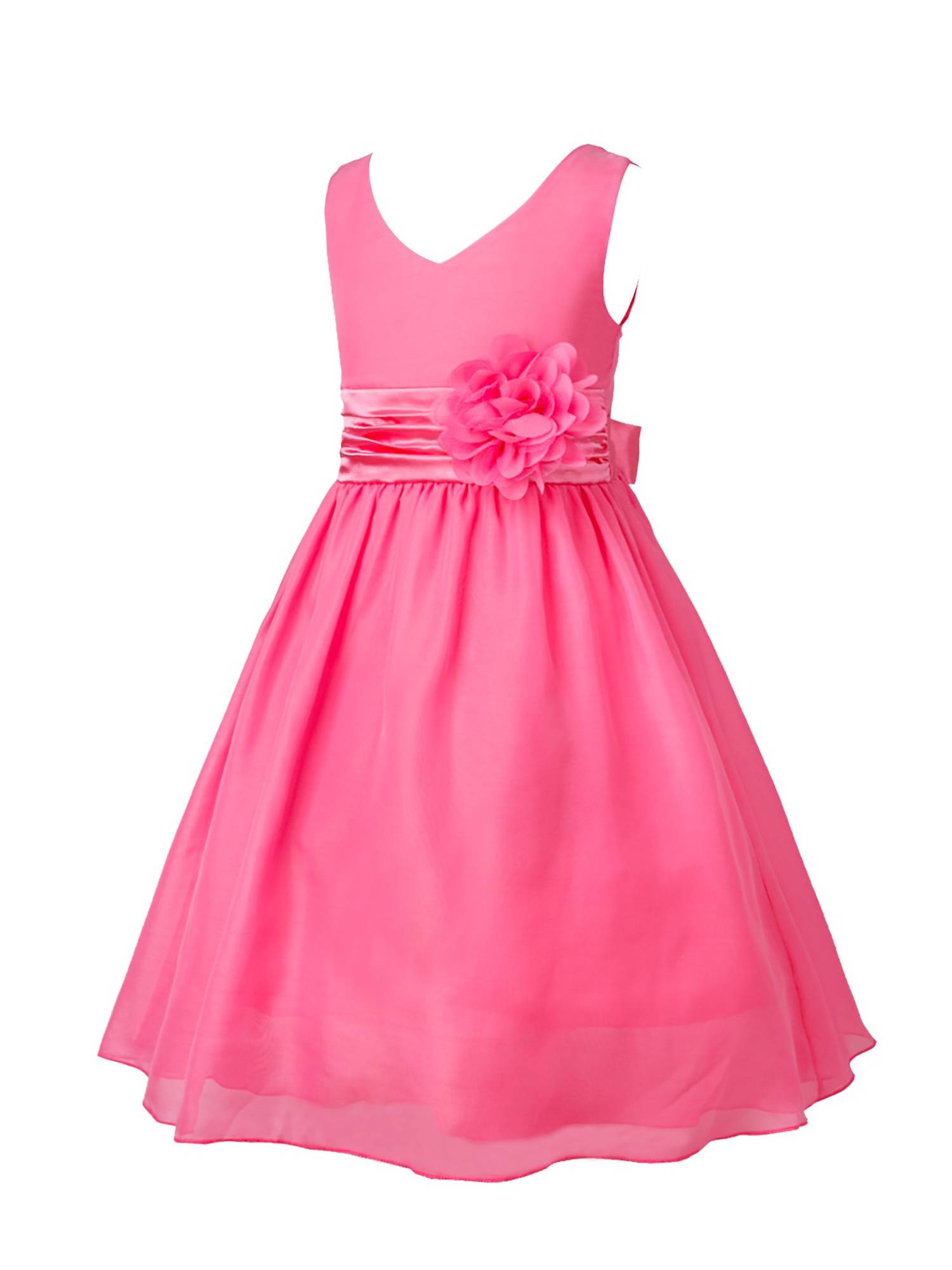 Toddler/Kids Girls Flower and Bowknot Ball Gown Chiffon Dress