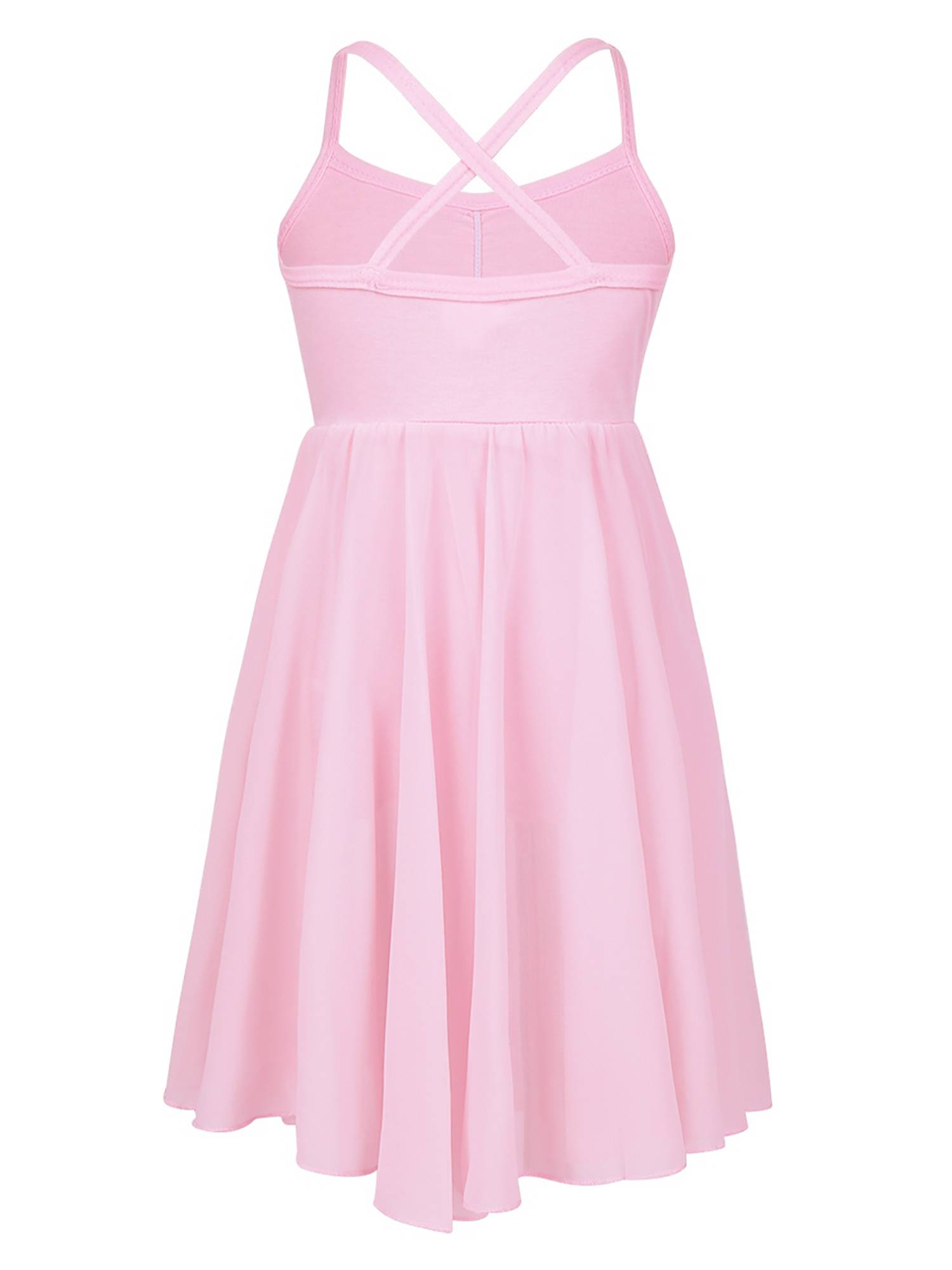 Kids Girls Sleeveless Chiffon Ballet Dance Leotard Dress