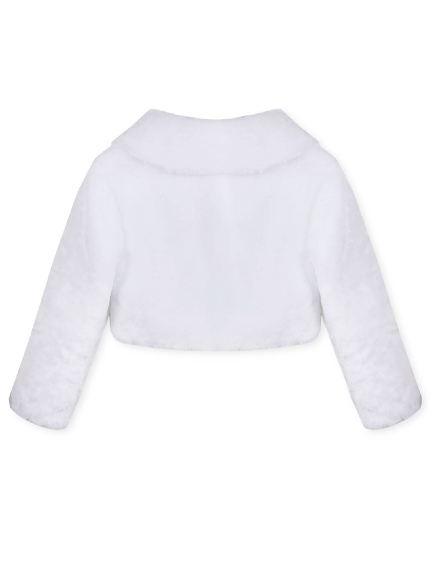 Girls Faux Fur Long Sleeve Coat Wedding Birthday Party Jacket