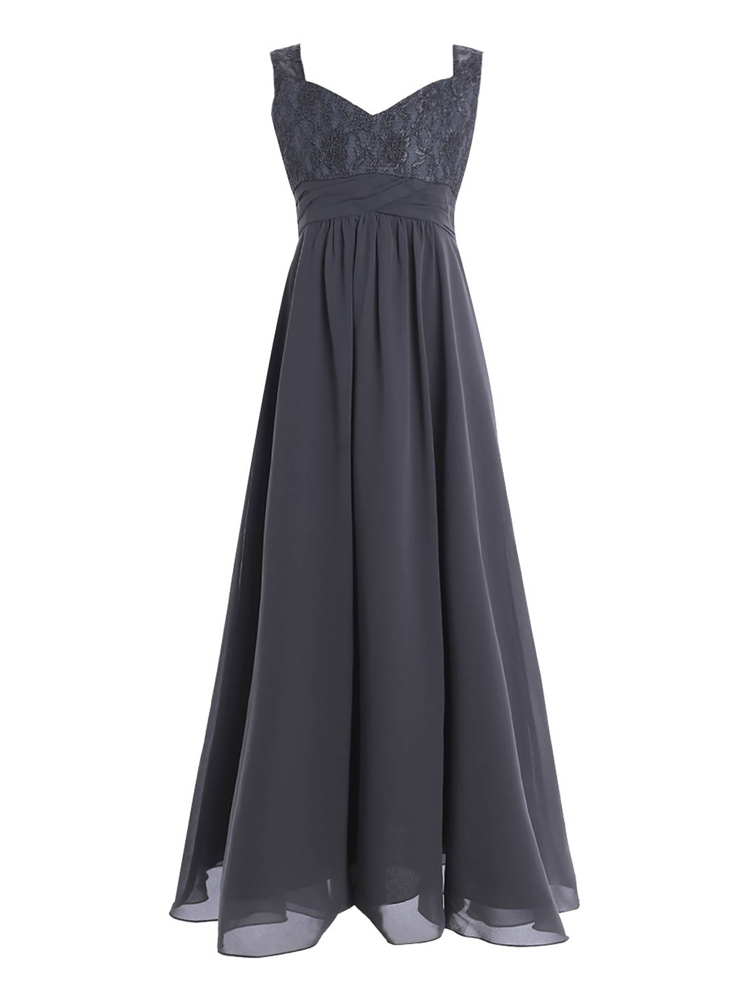 Toddler/Kids Girls Chiffon Lace High-Waist Dress