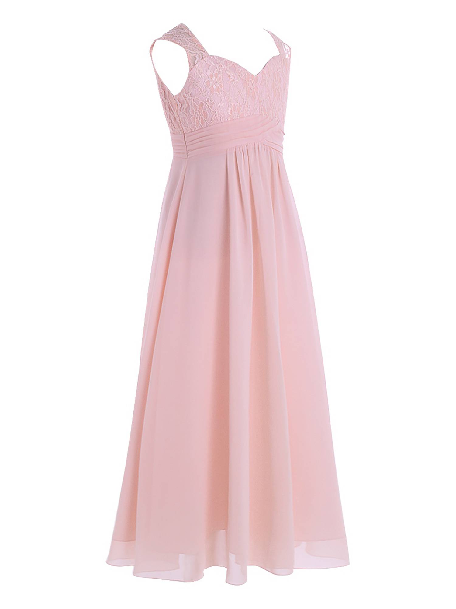 Toddler/Kids Girls Chiffon Lace High-Waist Dress