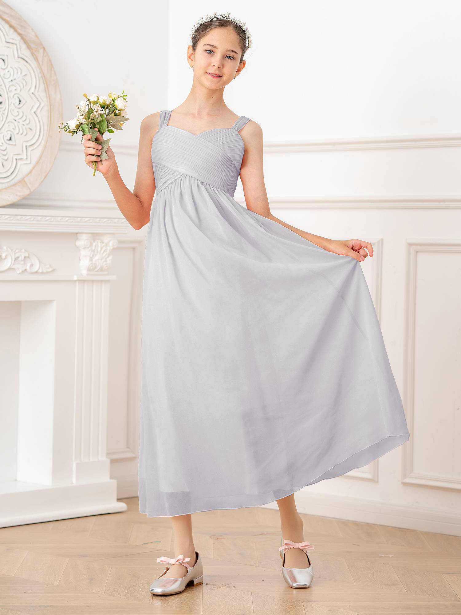 Toddler/Kids Girls Chiffon Party Maxi Dress