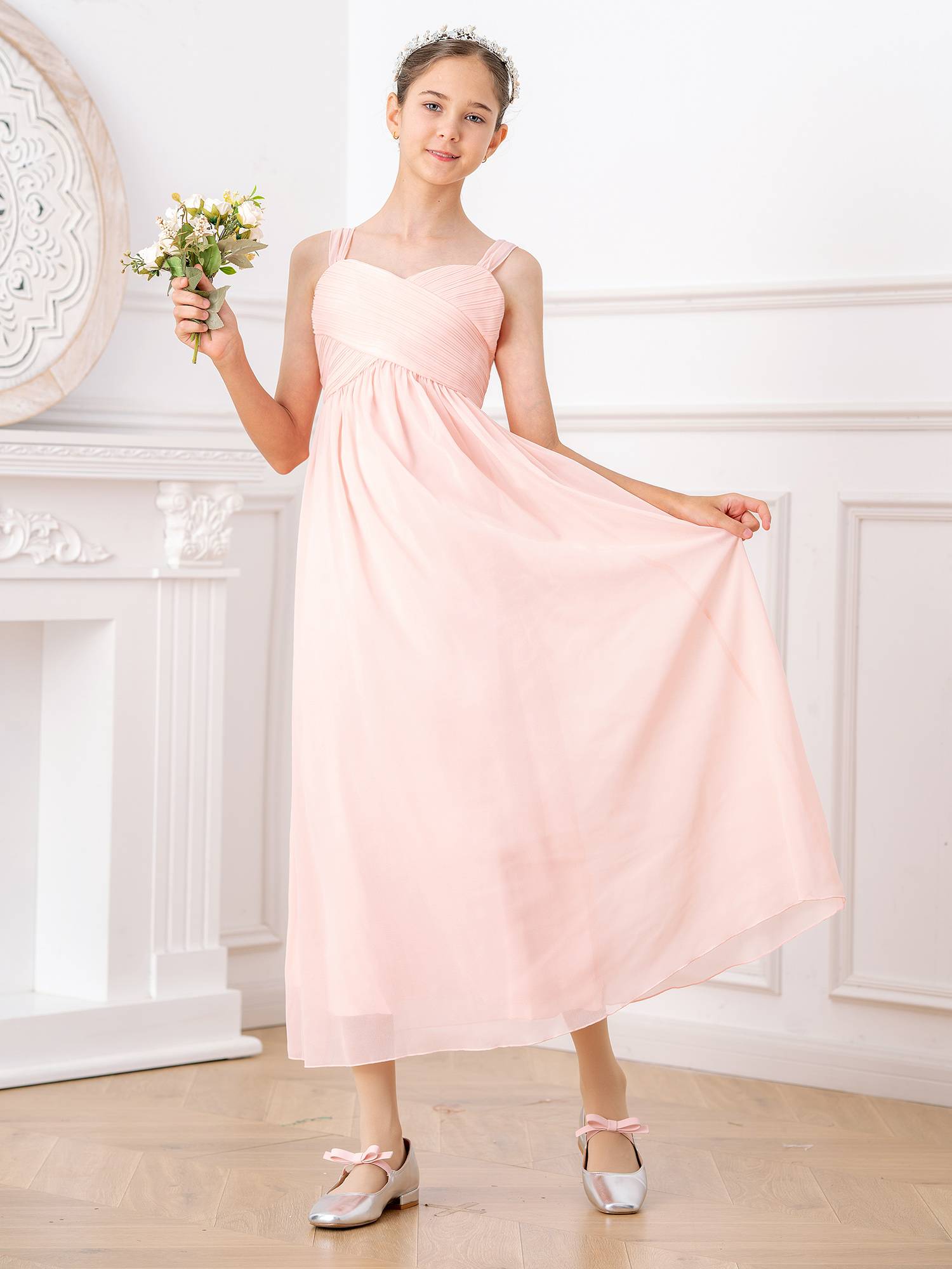 Toddler/Kids Girls Chiffon Party Maxi Dress