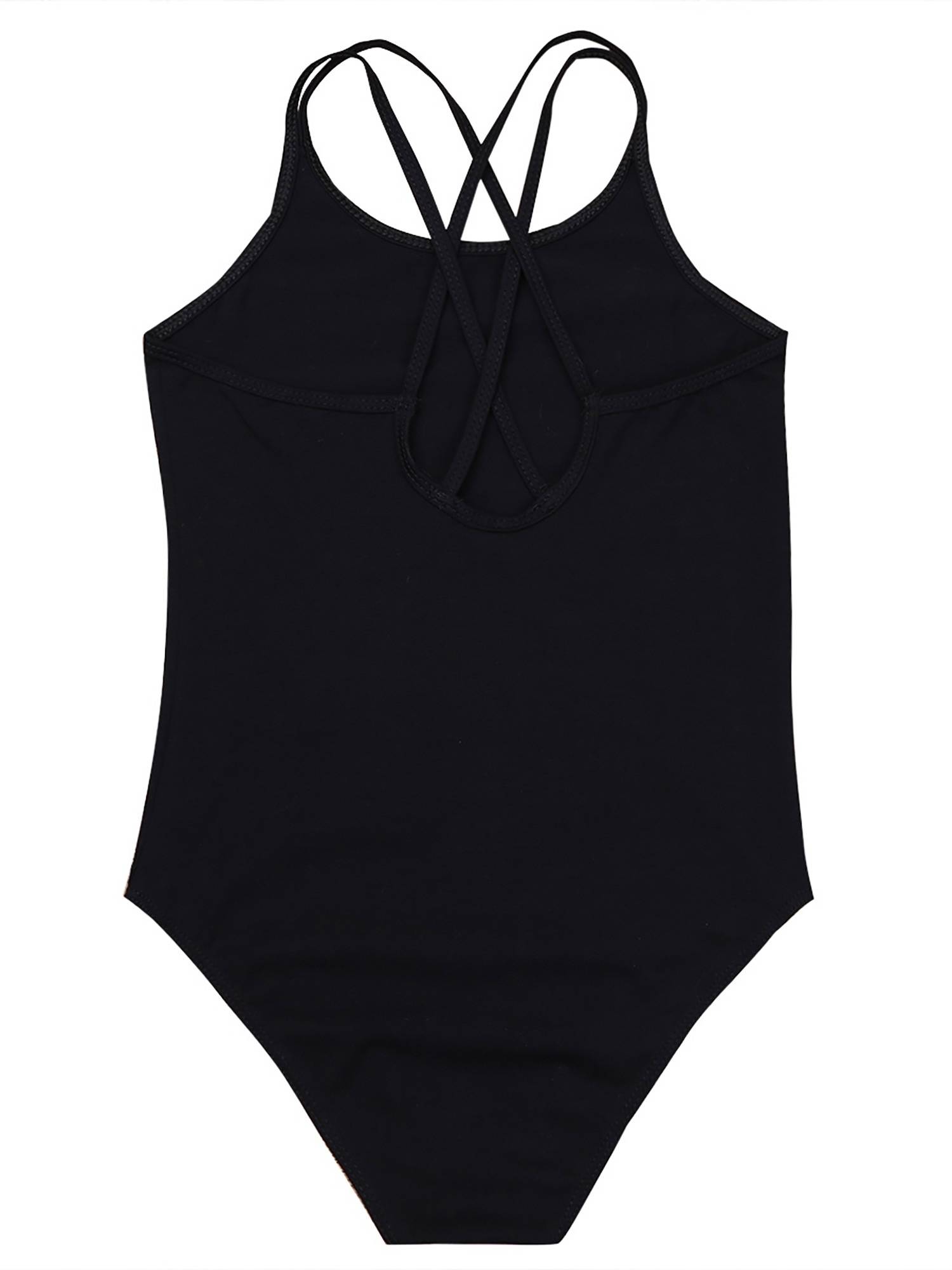 Kids Girls Sleeveless Crisscross Back Gymnastics Dance Leotard