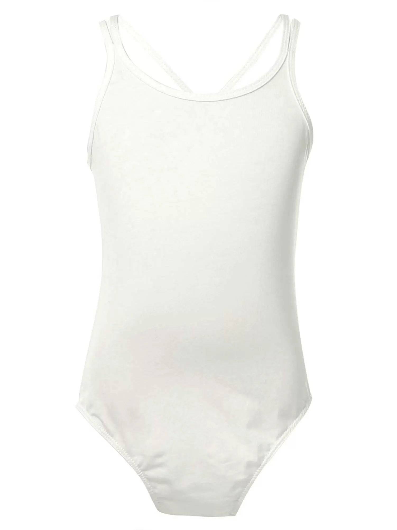 Kids Girls Sleeveless Crisscross Back Gymnastics Dance Leotard