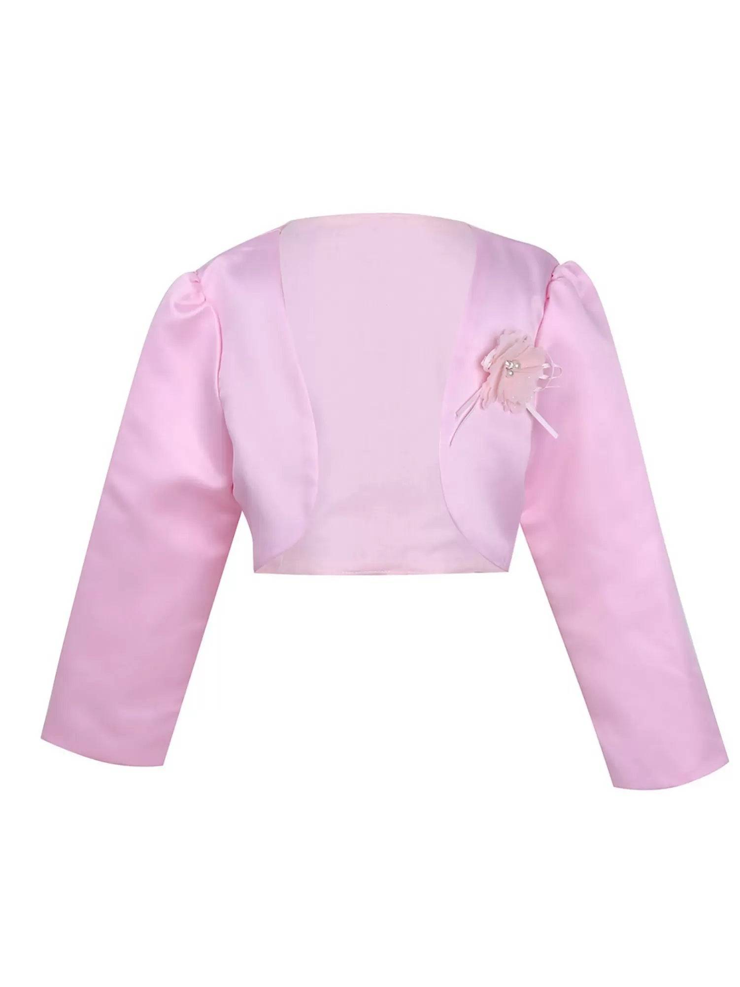 Toddler/Kids Girls Flower Long-sleeve Jacket Bolero