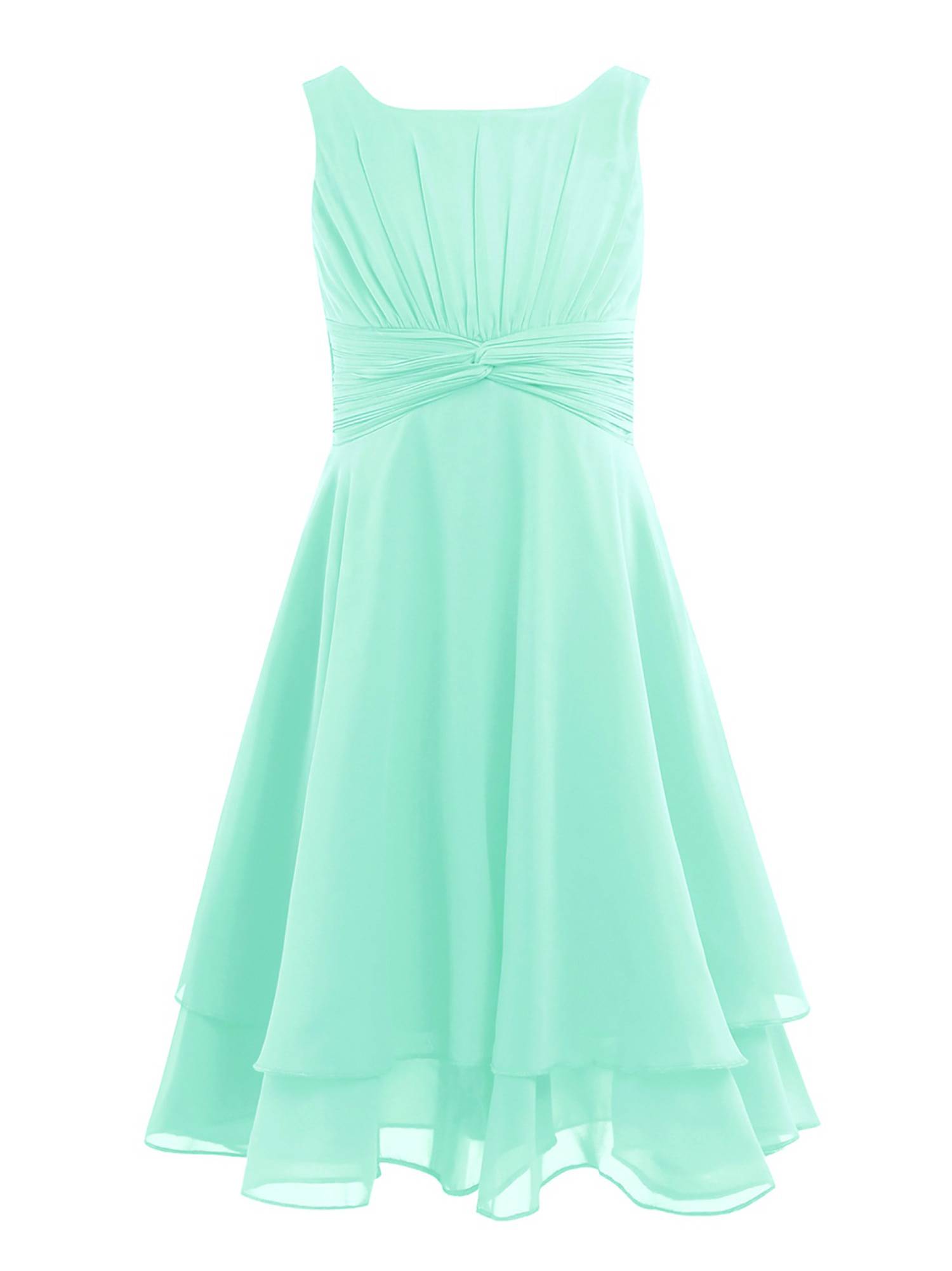 Toddler/Kids Girls Chiffon Knotted Waist Party Dress