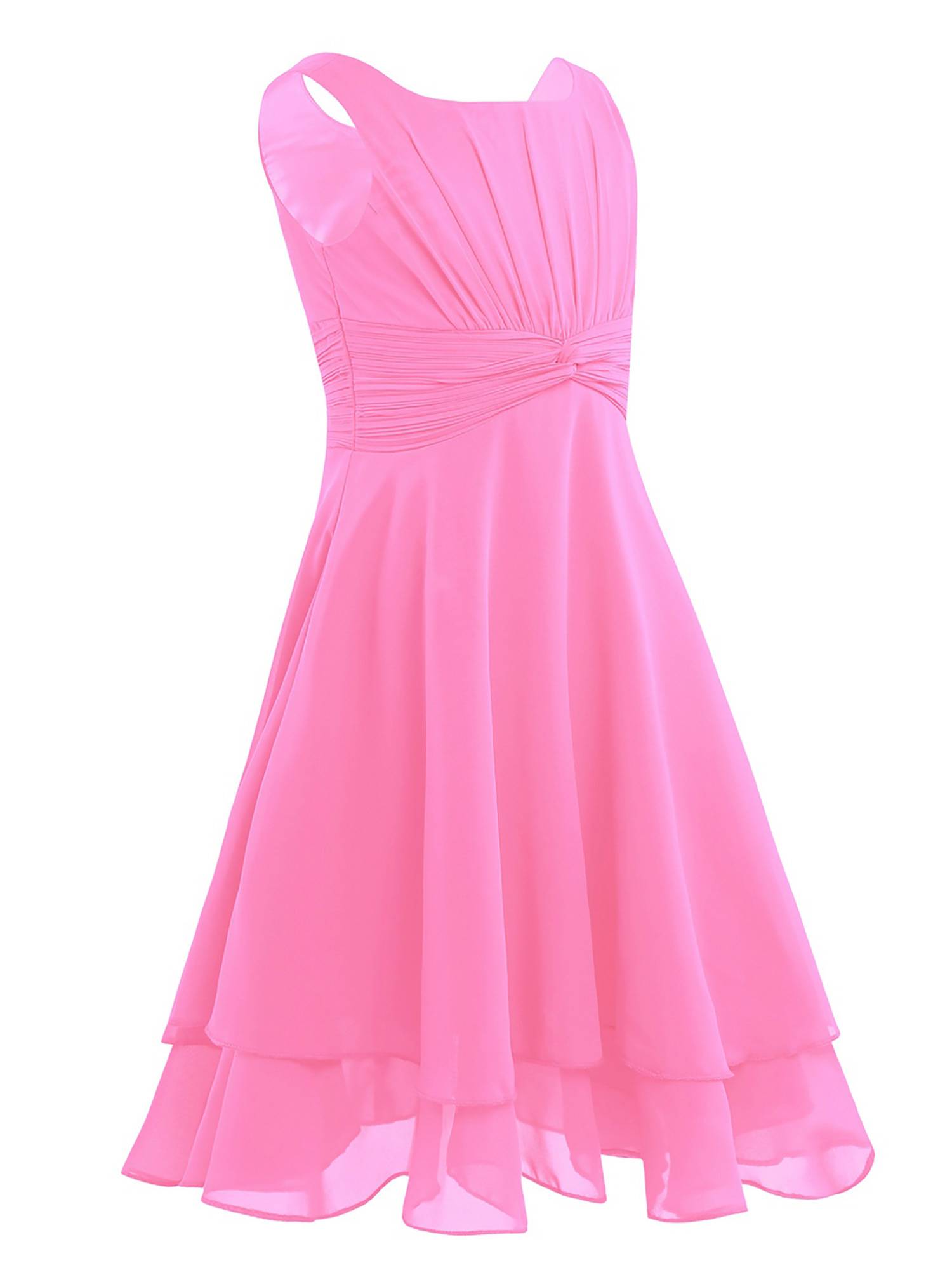 Toddler/Kids Girls Chiffon Knotted Waist Party Dress
