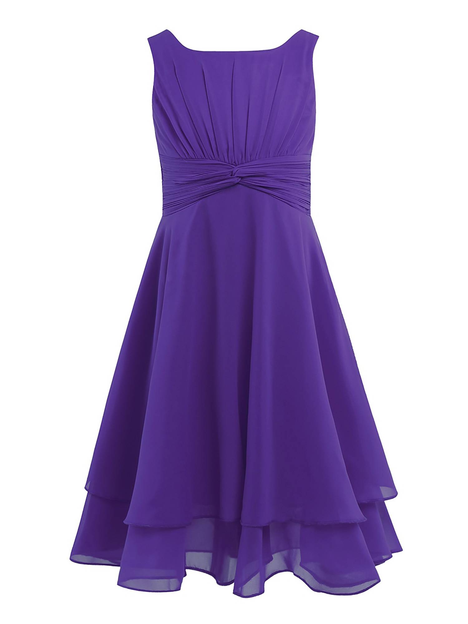 Toddler/Kids Girls Chiffon Knotted Waist Party Dress