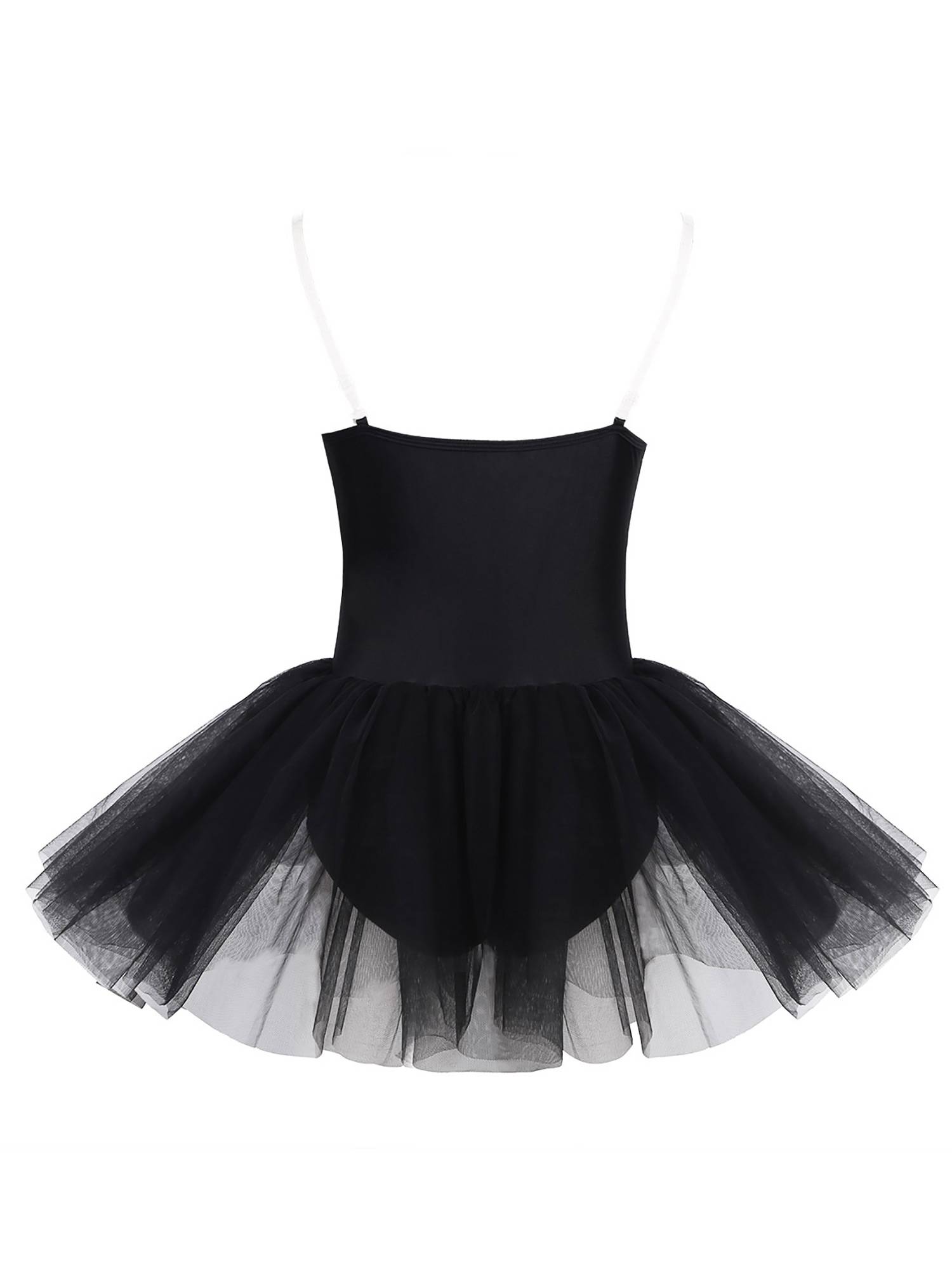 Women Strapless Built In Shelf Bra Ballet Tutu Leotard Dress