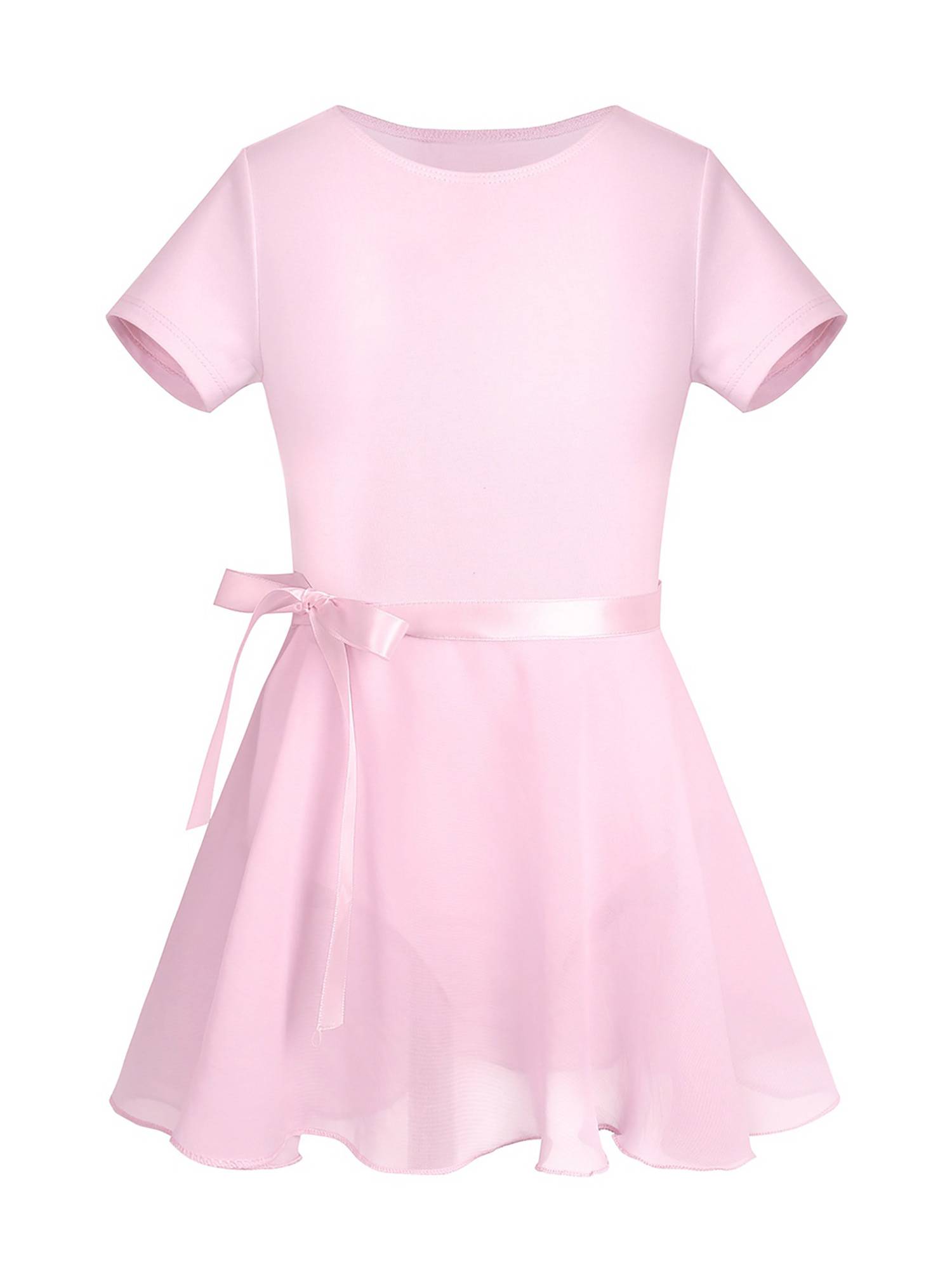 Girls 2pcs Cotton Short Sleeves Ballet Dance Leotard with Skirt Set