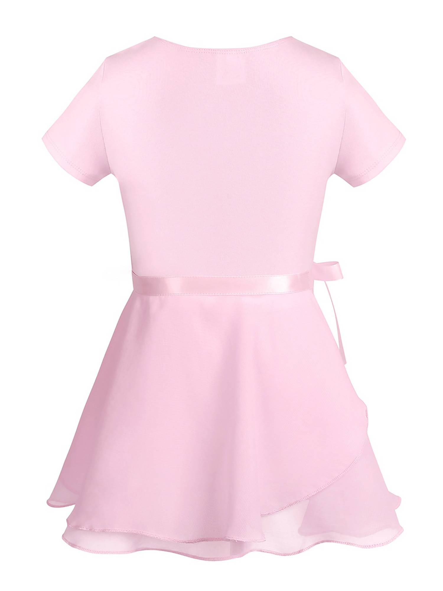 Girls 2pcs Cotton Short Sleeves Ballet Dance Leotard with Skirt Set