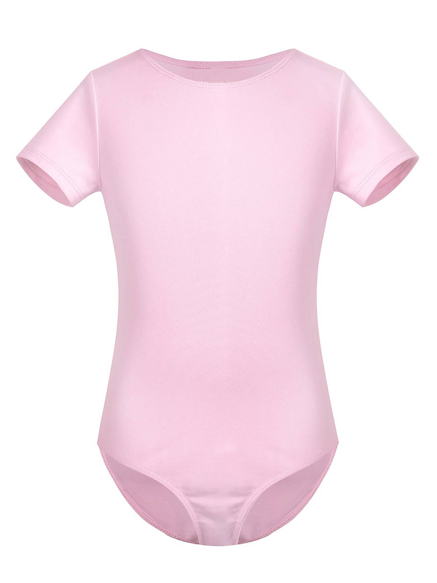 Girls 2pcs Cotton Short Sleeves Ballet Dance Leotard with Skirt Set
