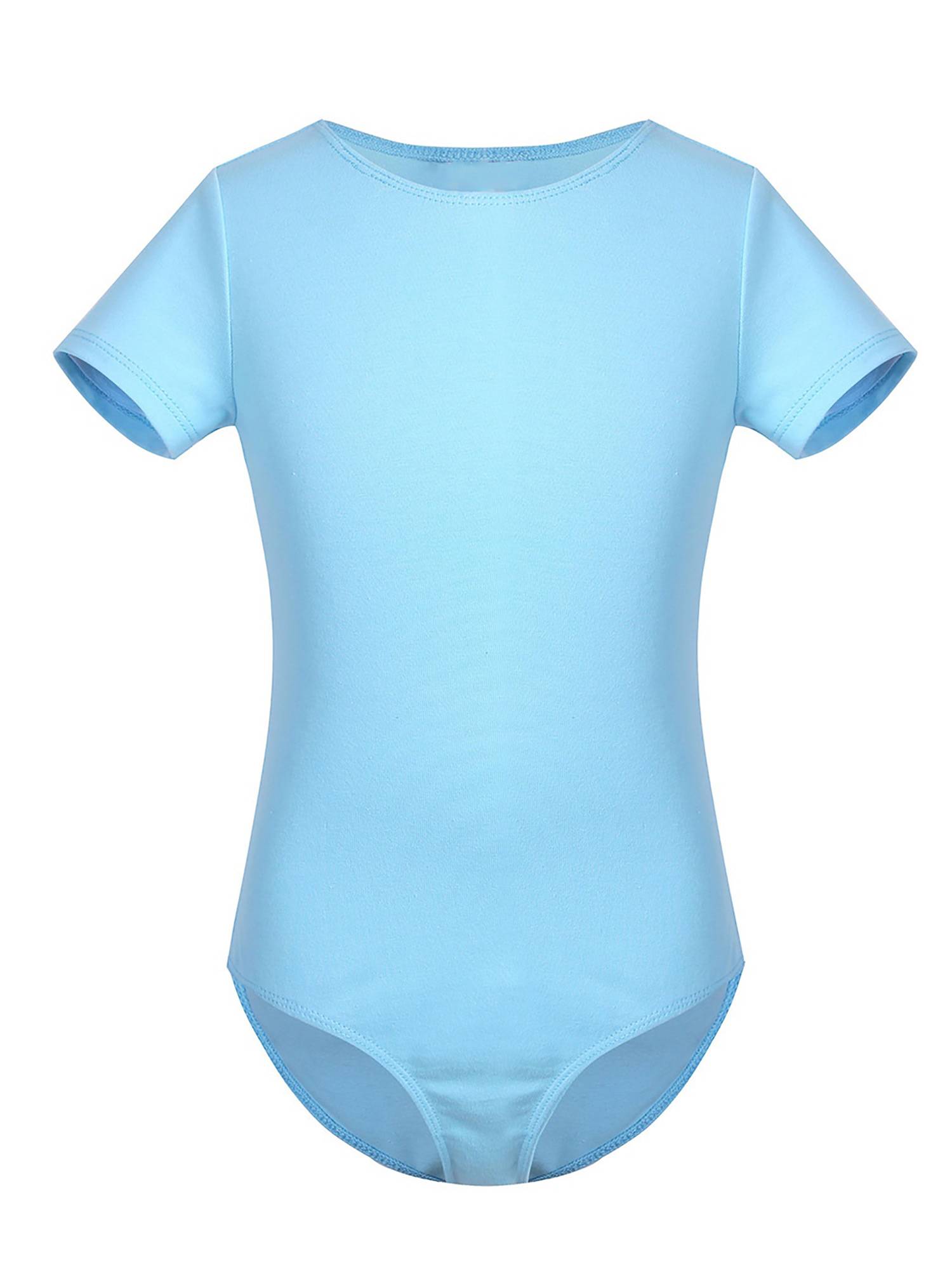 Girls 2pcs Cotton Short Sleeves Ballet Dance Leotard with Skirt Set