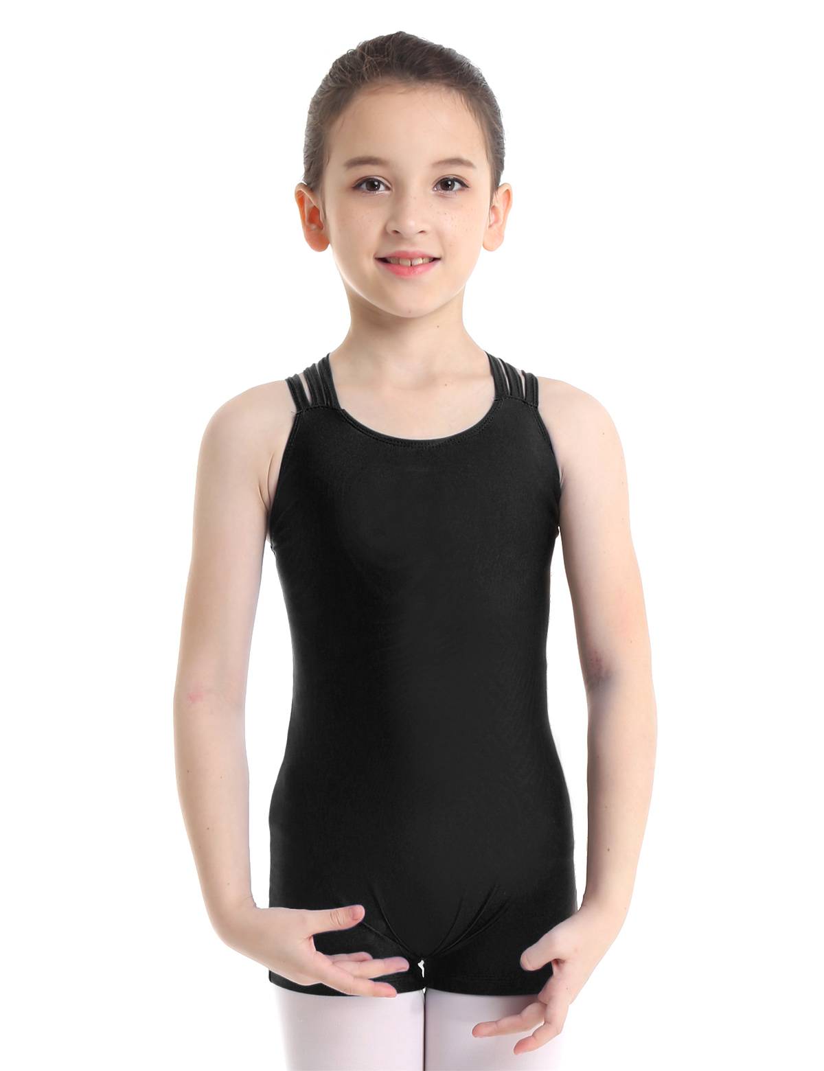 Kids Girls Sleeveless Criss Cross Gymnastics Leotard