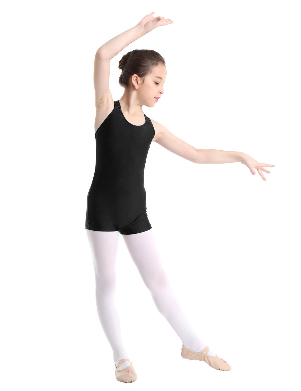 Kids Girls Sleeveless Criss Cross Gymnastics Leotard