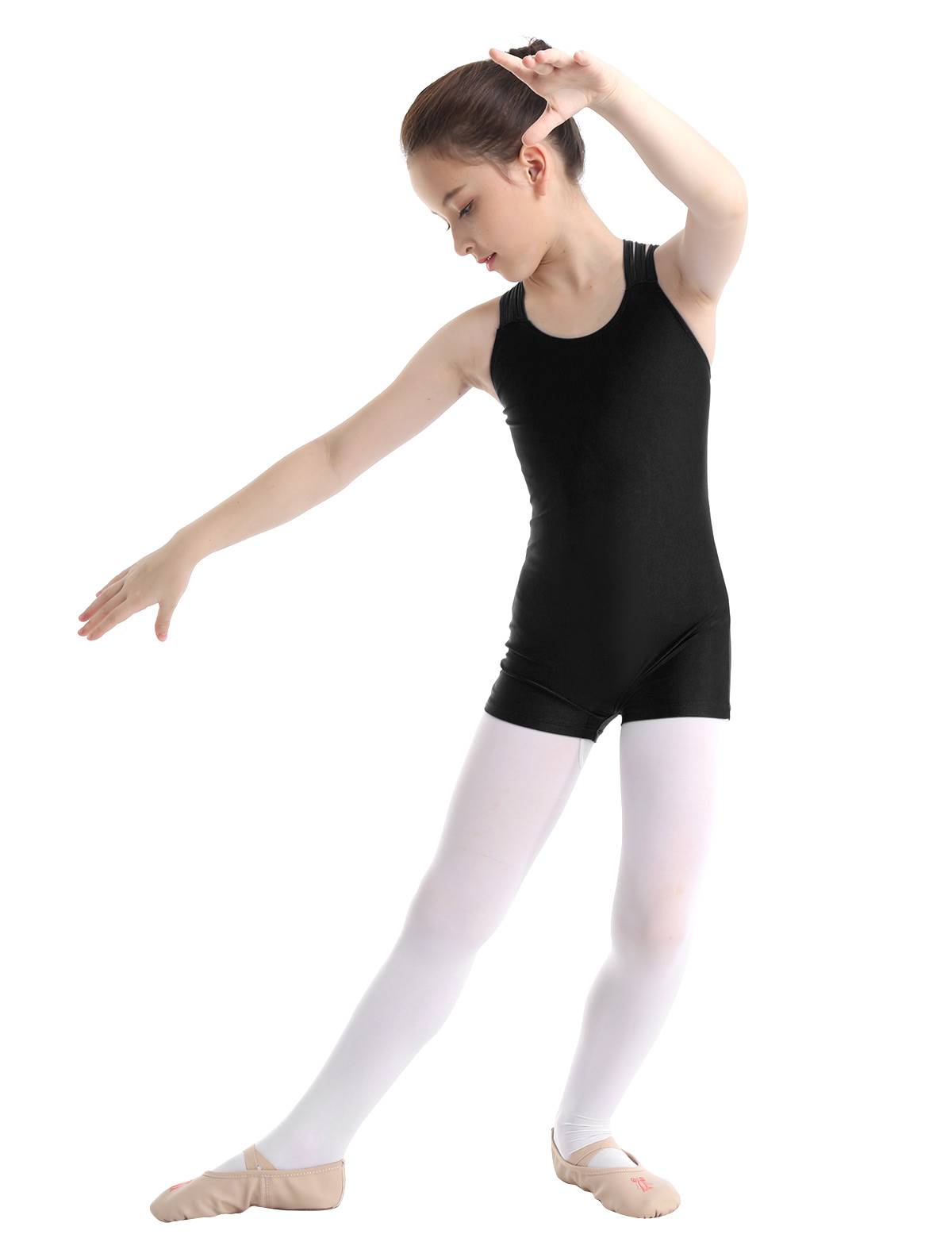 Kids Girls Sleeveless Criss Cross Gymnastics Leotard