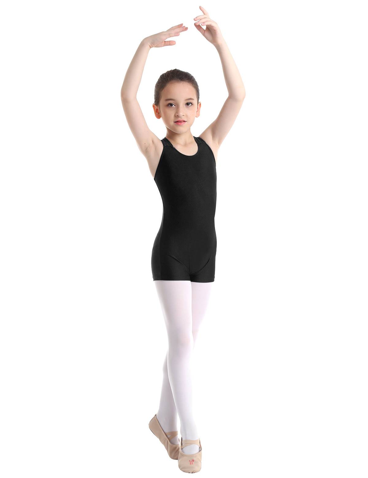Kids Girls Sleeveless Criss Cross Gymnastics Leotard